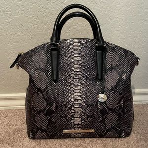 Brahmin Snake Print Large Duxbury Satchel